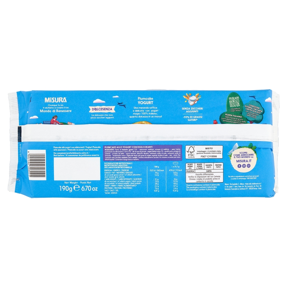 Misura Dolcesenza 6 Plumcake 190 g