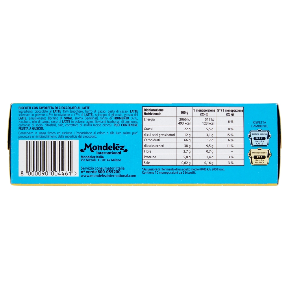Oro Ciok biscotto con tavoletta di cioccolato al latte - 10 x 25 g