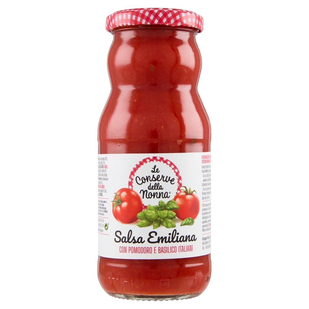 Le Conserve della Nonna Salsa Pronta Emiliana con Basilico Italiano 350 g