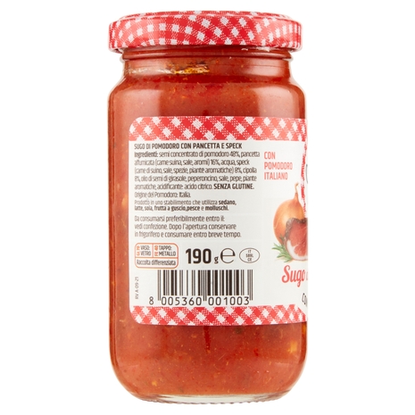 Le Conserve della Nonna Sugo alla montanara con Pancetta e Speck 190 g