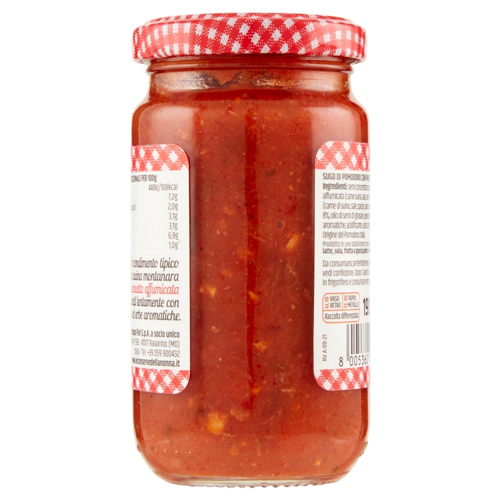Le Conserve della Nonna Sugo alla montanara con Pancetta e Speck 190 g