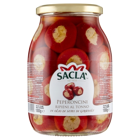 Saclà Peperoncini Ripieni al tonno in olio di semi di girasole 1000 g
