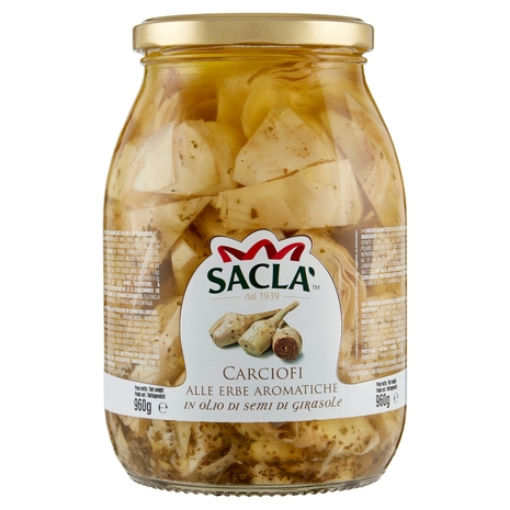 Saclà Carciofi alle Erbe Aromatiche in olio di semi di girasole 960 g