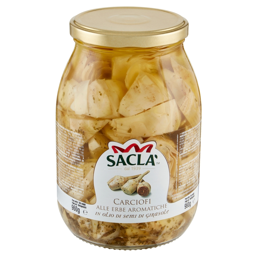Saclà Carciofi alle Erbe Aromatiche in olio di semi di girasole 960 g
