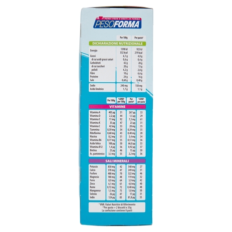 Pesoforma Biscotto Lampone e Mela, sostitutivo del pasto per perdita e controllo del peso, 16 x 33g