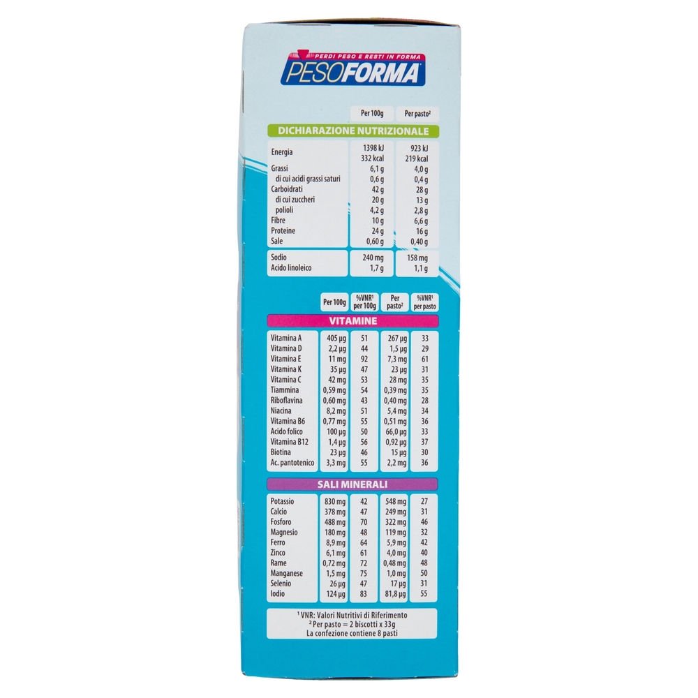 Pesoforma Biscotto Lampone e Mela, sostitutivo del pasto per perdita e controllo del peso, 16 x 33g