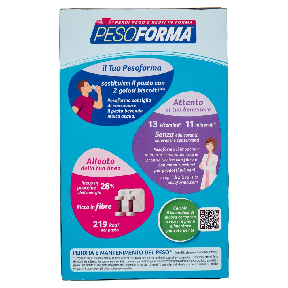 Pesoforma Biscotto Lampone e Mela, sostitutivo del pasto per perdita e controllo del peso, 16 x 33g