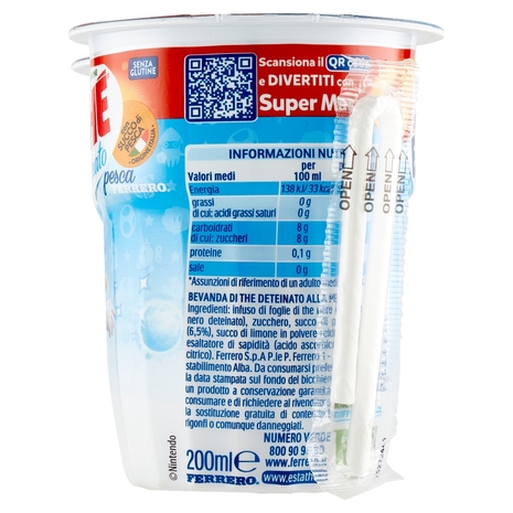 Estathé deteinato pesca Super Mario 3 x 200 ml