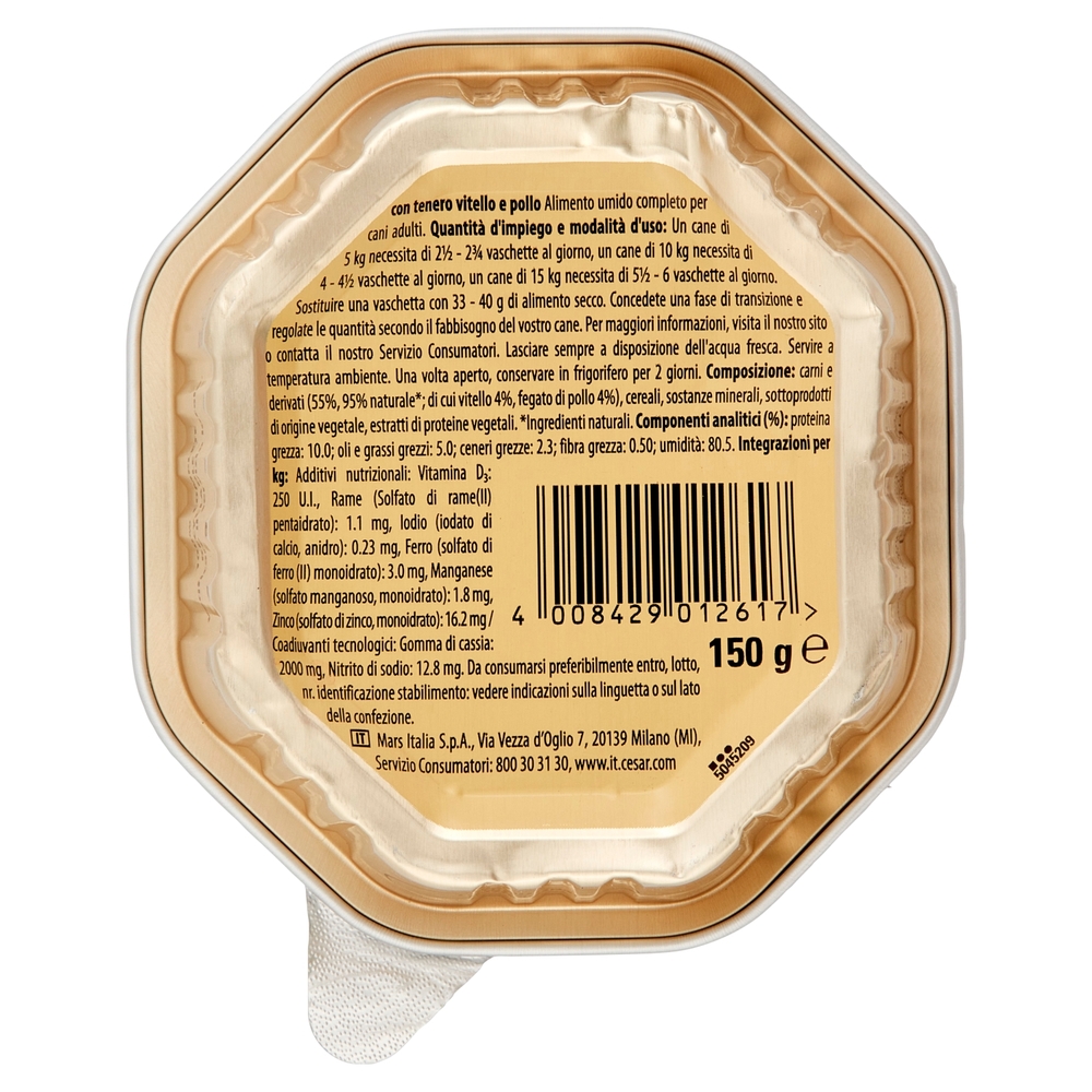 Cesar ricette classiche con Tenero Vitello e Pollo 150 g
