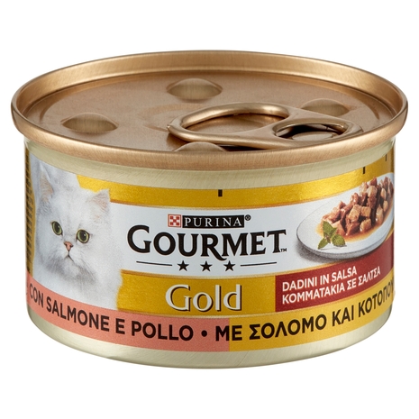 PURINA GOURMET Gold Dadini in Salsa con Salmone e Pollo 85 g