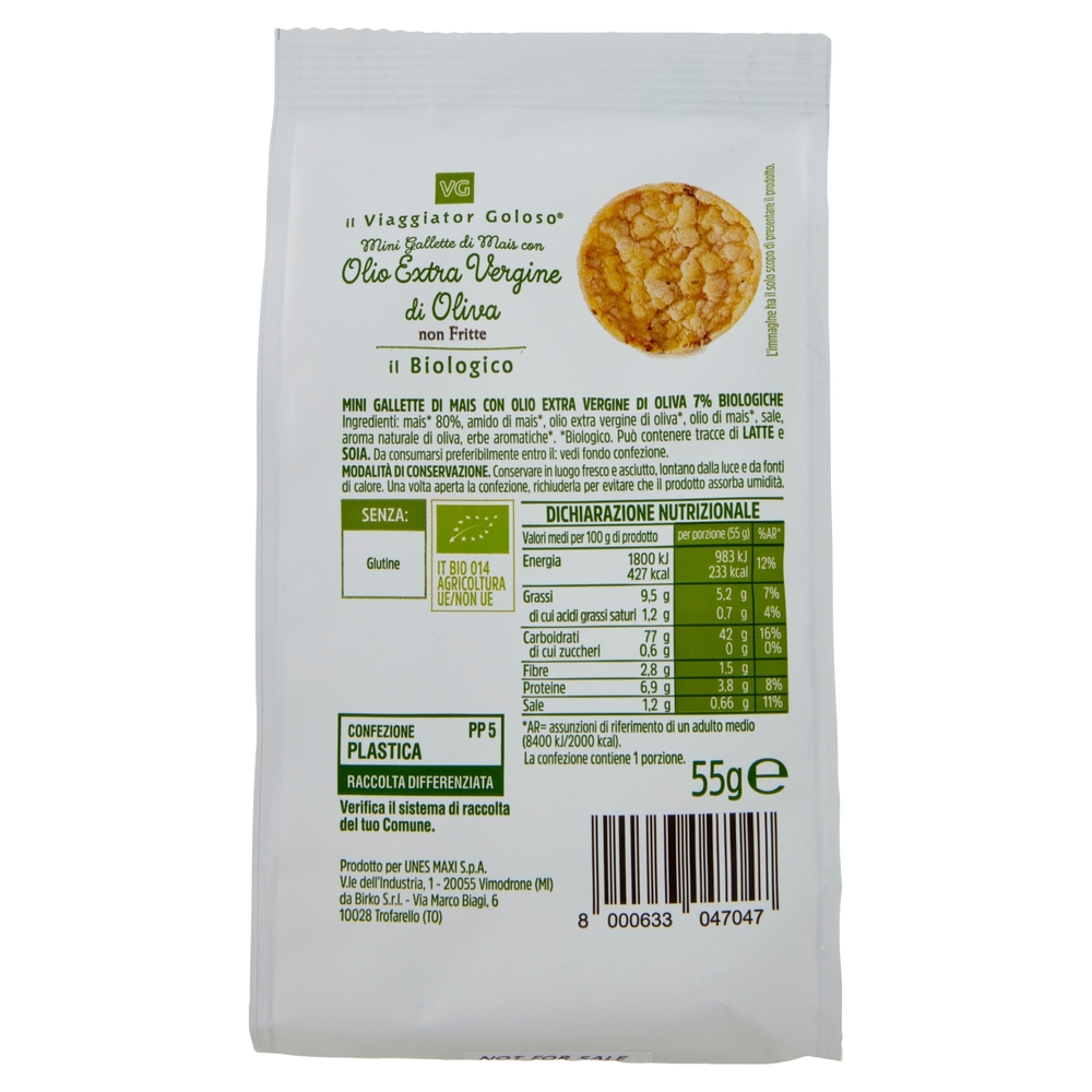 Mini Gallette di Mais con Olio Extra Vergine di Oliva BIO Il Viaggiator Goloso