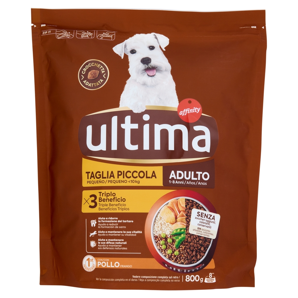 ultima Dog Taglia Piccola Mini <10kg Adulto 1-8 Anni Pollo 800 g