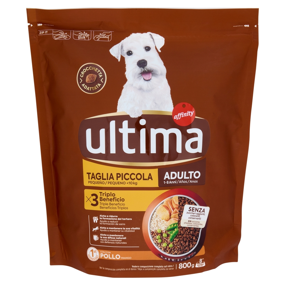 ultima Dog Taglia Piccola Mini <10kg Adulto 1-8 Anni Pollo 800 g