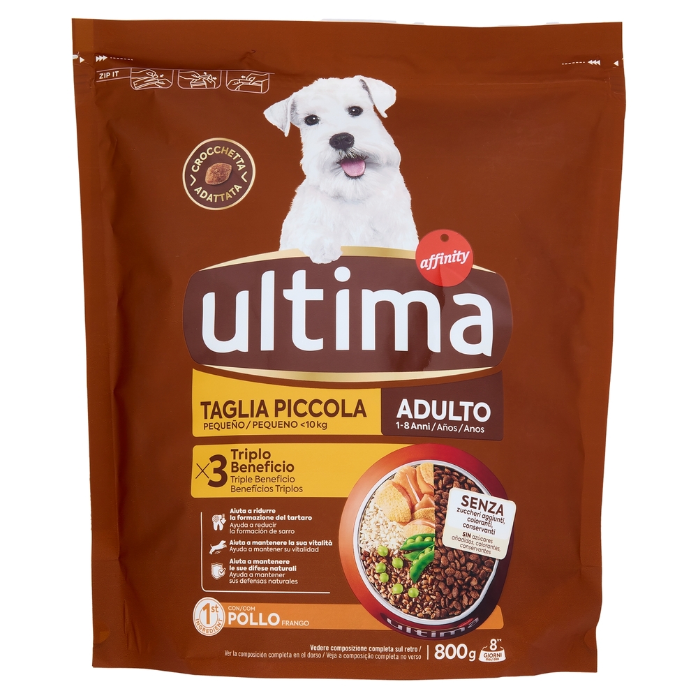 ultima Dog Taglia Piccola Mini <10kg Adulto 1-8 Anni Pollo 800 g
