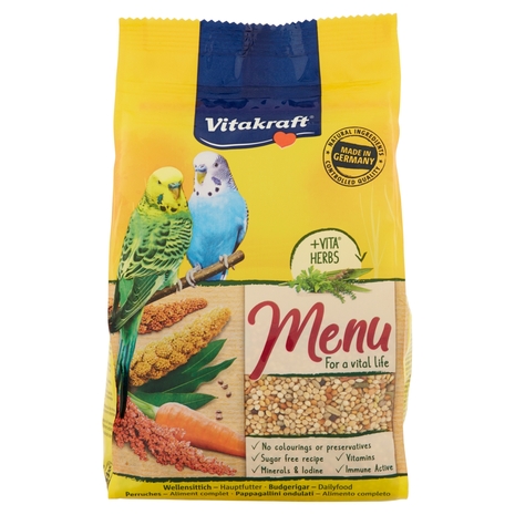 Vitakraft Menu Pappagallini ondulati - Alimento completo 500 g
