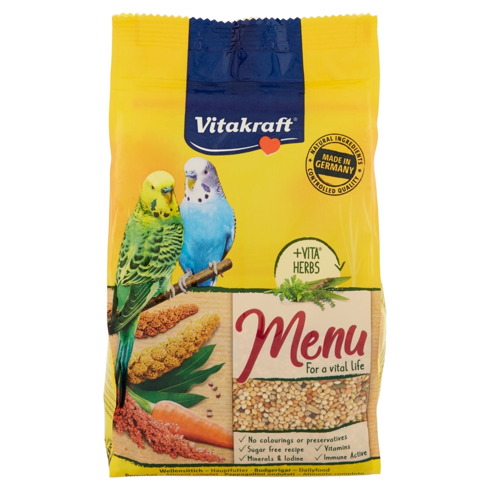 Vitakraft Menu Pappagallini ondulati - Alimento completo 500 g