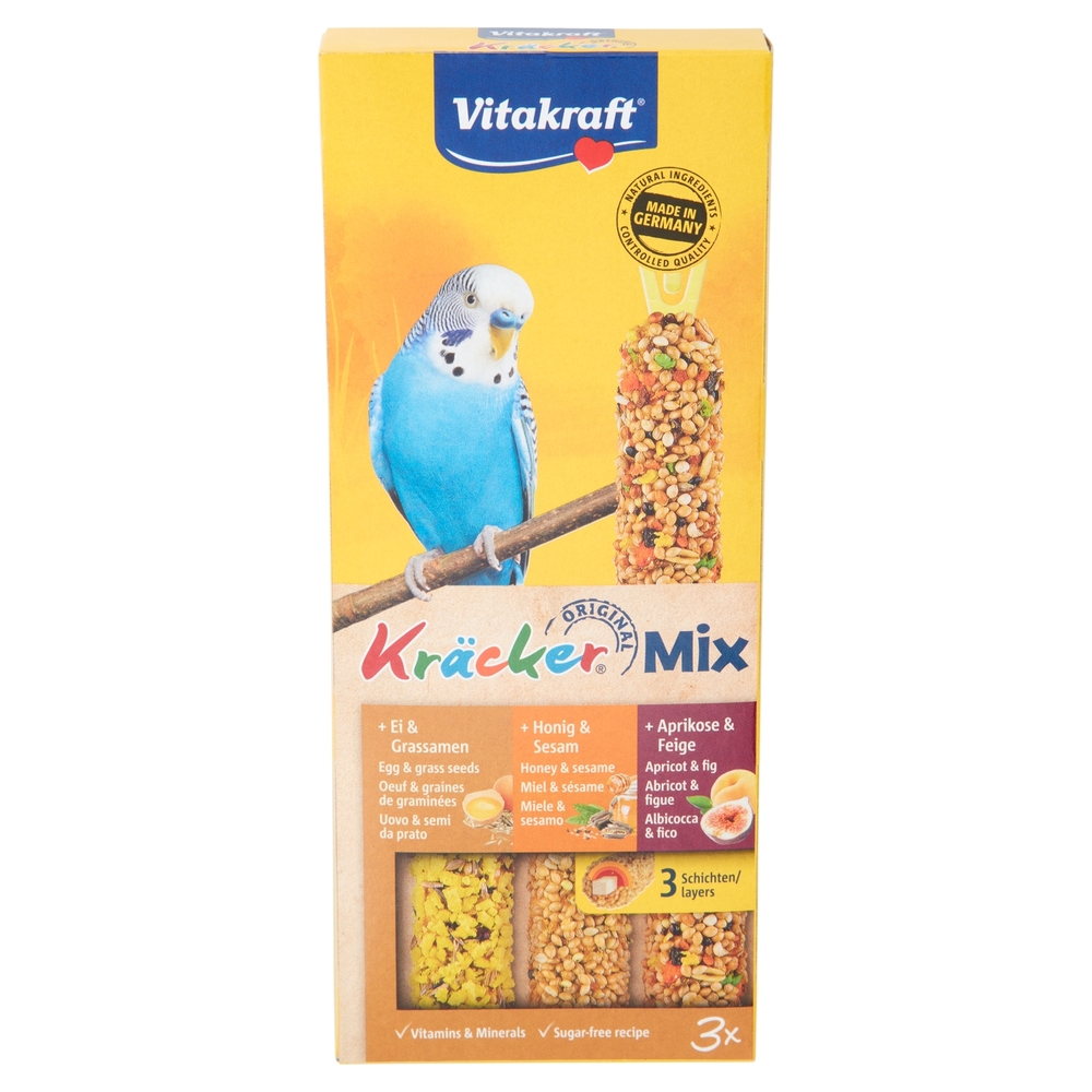 Vitakraft Kräcker Original Mix pappagallini ondulati 3 pezzi 80 g