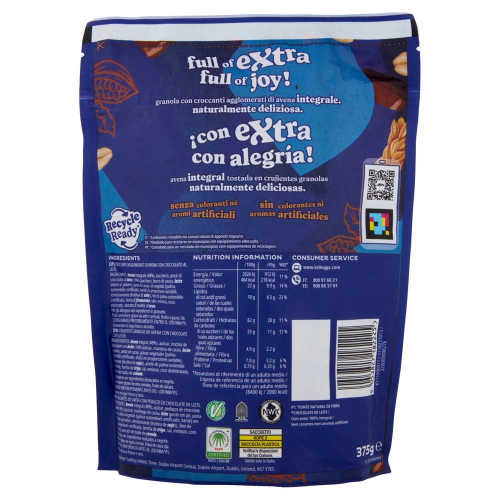 Kellogg's Extra granola cioccolato al latte 375 g