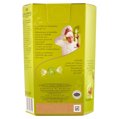 Lindt Cioccolatini Lindor Cioccolato al latte Pistacchio Scatola 200 g