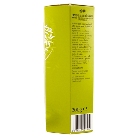 Lindt Cioccolatini Lindor Cioccolato al latte Pistacchio Scatola 200 g