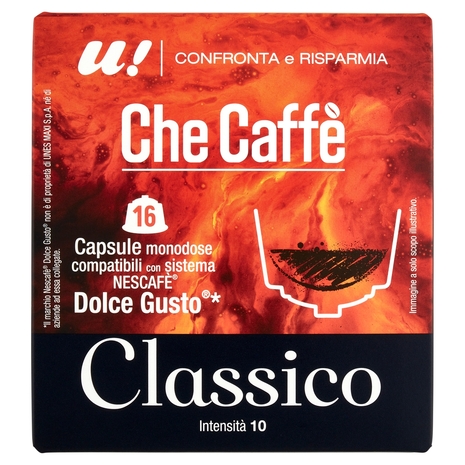 16 Capsule Che Caffè Classico Monodose Nescafè Dolce Gusto  U! Confronta e Risparmia