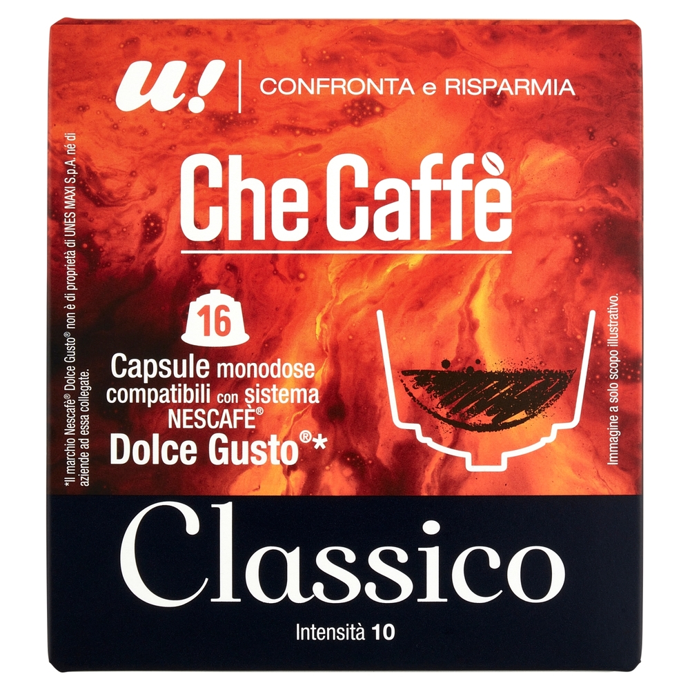 16 Capsule Che Caffè Classico Monodose Nescafè Dolce Gusto  U! Confronta e Risparmia