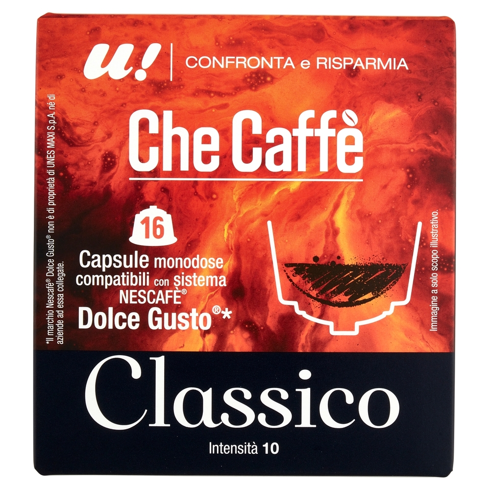 16 Capsule Che Caffè Classico Monodose Nescafè Dolce Gusto  U! Confronta e Risparmia