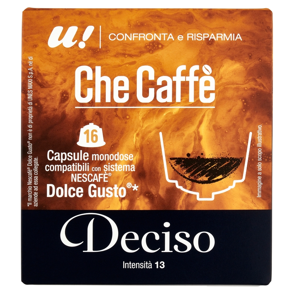 16 Capsule Che Caffè Deciso Monodose Nescafè Dolce Gusto  U! Confronta e Risparmia