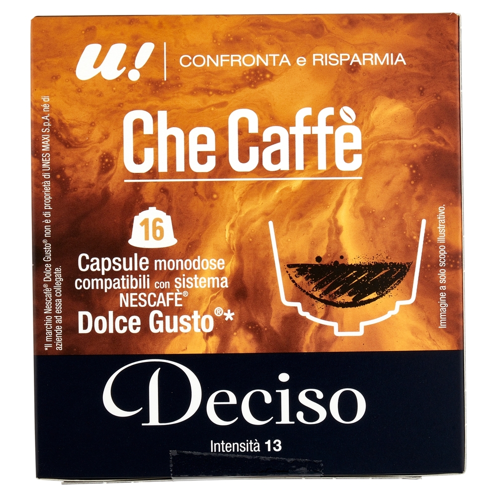 16 Capsule Che Caffè Deciso Monodose Nescafè Dolce Gusto  U! Confronta e Risparmia