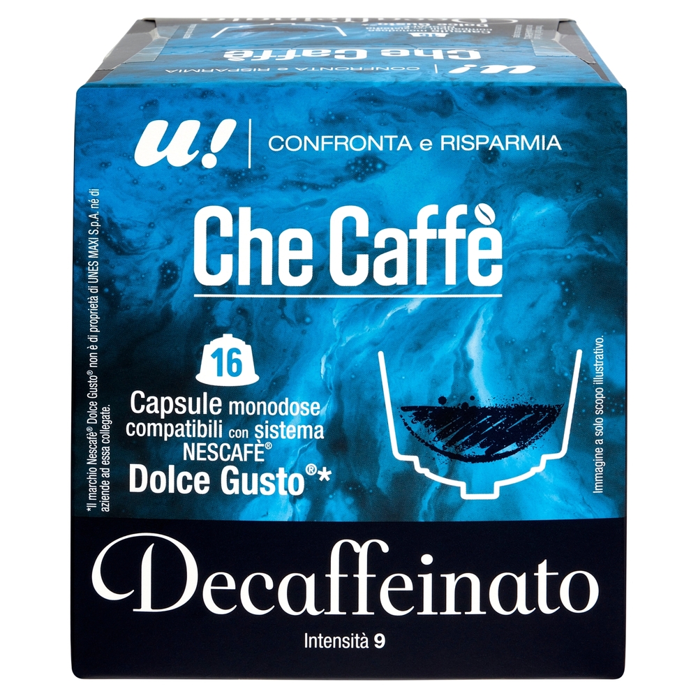 16 Capsule Che Caffè Decaffeinato Monodose Nescafè Dolce Gusto  U! Confronta e Risparmia