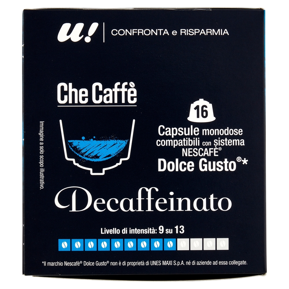 16 Capsule Che Caffè Decaffeinato Monodose Nescafè Dolce Gusto  U! Confronta e Risparmia
