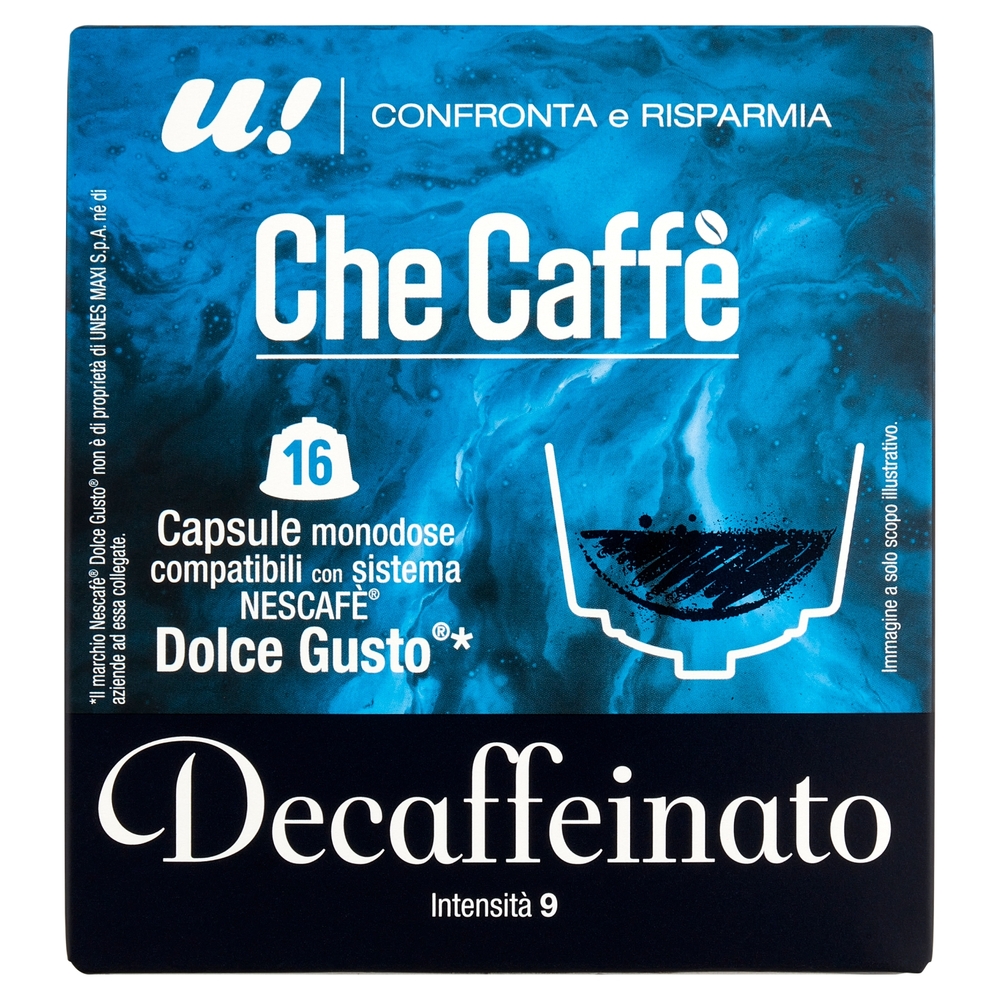16 Capsule Che Caffè Decaffeinato Monodose Nescafè Dolce Gusto  U! Confronta e Risparmia