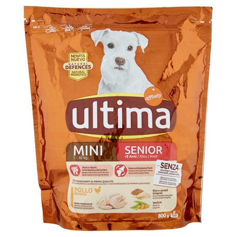 Ultima Dog Mini 1-10 kg Senior +8 Anni Pollo 800 g