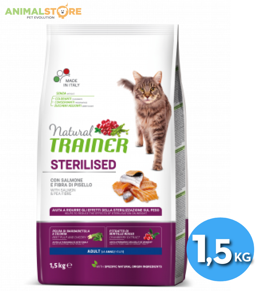 Cibo Gatto Adulto Sterilizzato Salmone, 1.5 kg