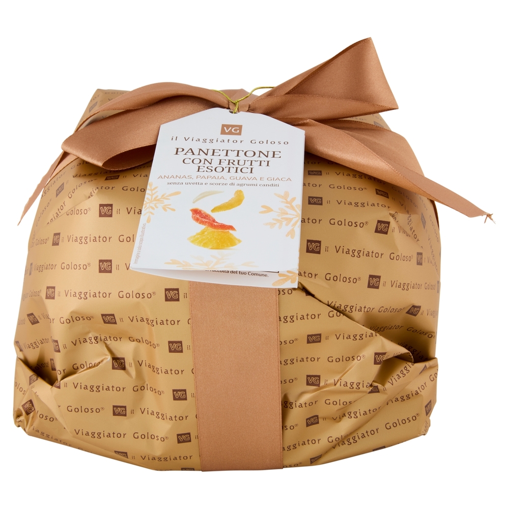 Panettone con Frutti Esotici Ananas, Papaia, Guava e Giaca Il Viaggiator Goloso