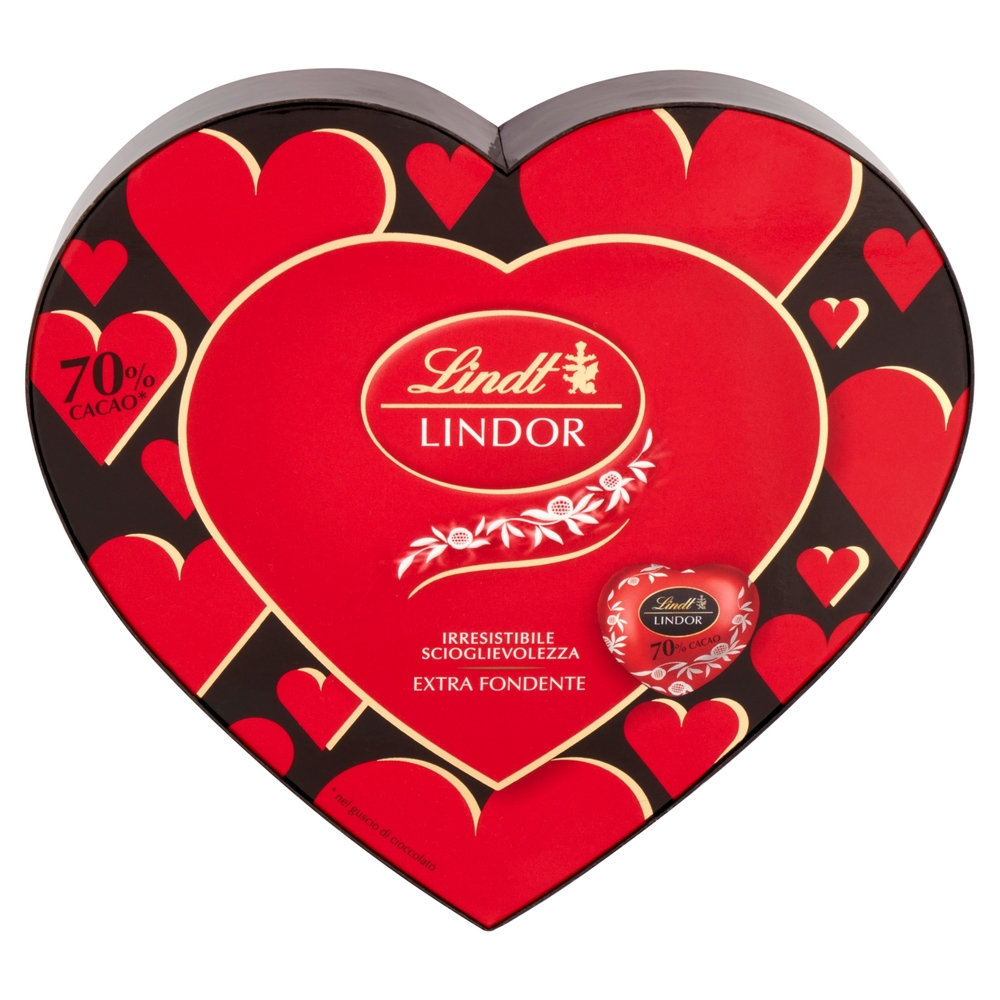 Scatola Cuori Fondenti 70% Lindt, 96 g