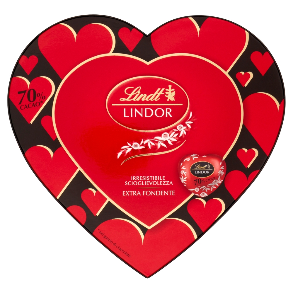 Scatola Cuori Fondenti 70% Lindt, 96 g