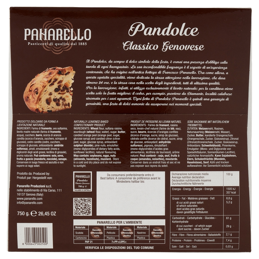 Panarello Pandolce Classico Genovese 750 g