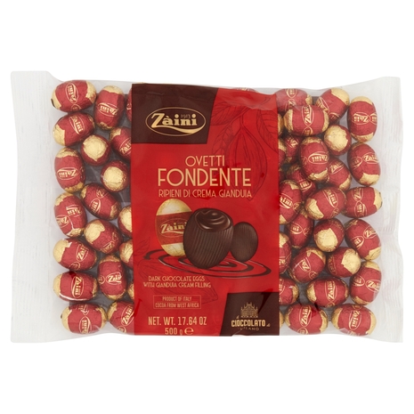 Zàini Ovetti Fondente Ripieni di Crema Gianduia 500 g