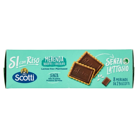 Riso Scotti Si con Riso Senza Lattosio Merenda Biscotto e Cioccolato 8 x 25 g