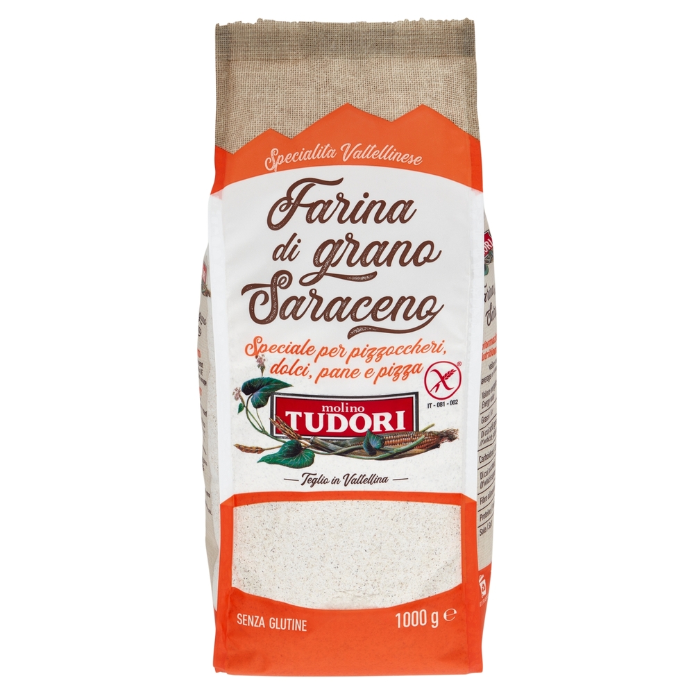 molino Tudori Farina di grano Saraceno Speciale per pizzoccheri, dolci, pane e pizza 1000 g