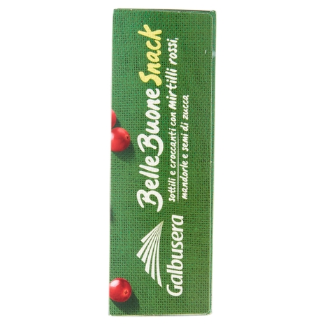 Galbusera BelleBuone Snack sottili e croccanti con mirtilli rossi, mandorle e semi di zucca 5 x 30 g