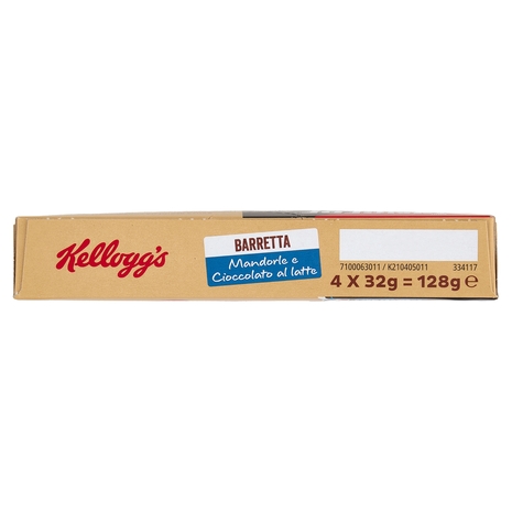 Kellogg's Barretta Mandorle e Cioccolato al latte 4 x 32 g