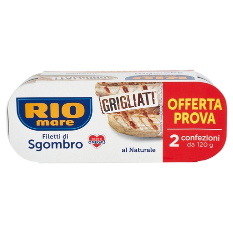Rio mare Filetti di Sgombro al Naturale Grigliati 2 x 120 g
