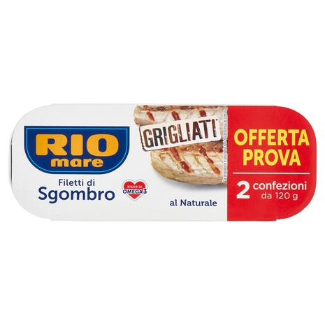 Rio mare Filetti di Sgombro al Naturale Grigliati 2 x 120 g