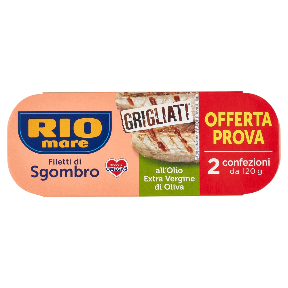 Rio mare Filetti di Sgombro all'Olio Extra Vergine di Oliva Grigliati 2 x 120 g