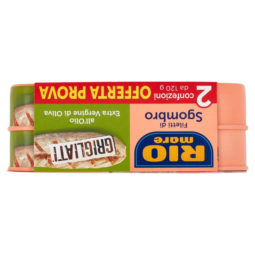 Rio mare Filetti di Sgombro all'Olio Extra Vergine di Oliva Grigliati 2 x 120 g