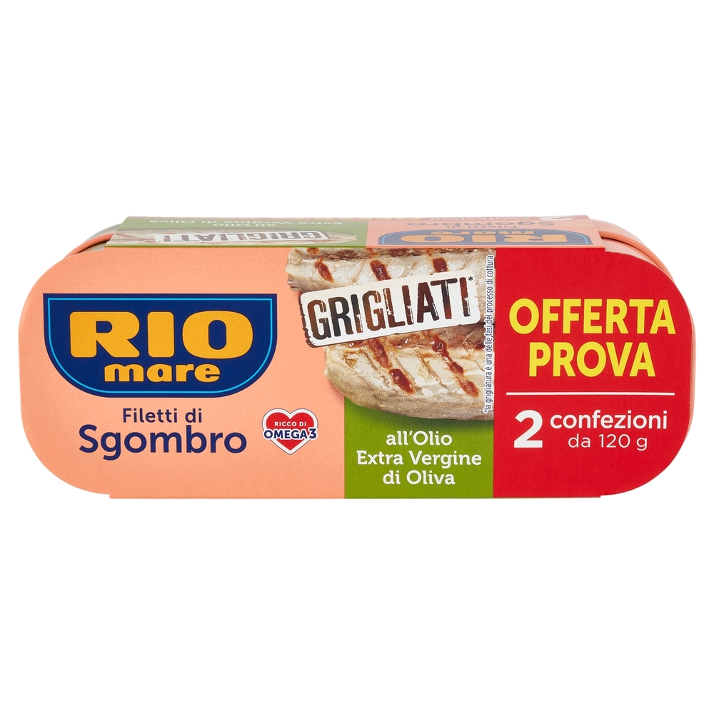 Rio mare Filetti di Sgombro all'Olio Extra Vergine di Oliva Grigliati 2 x 120 g