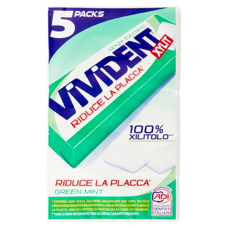 Vivident Xylit Green Mint 5 Packs 67,5 g