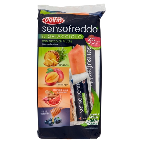 dolfin sensofreddo il Ghiacciolo ananas, mango, arancia rossa e zenzero, mirtillo e miele 10 x 42 ml